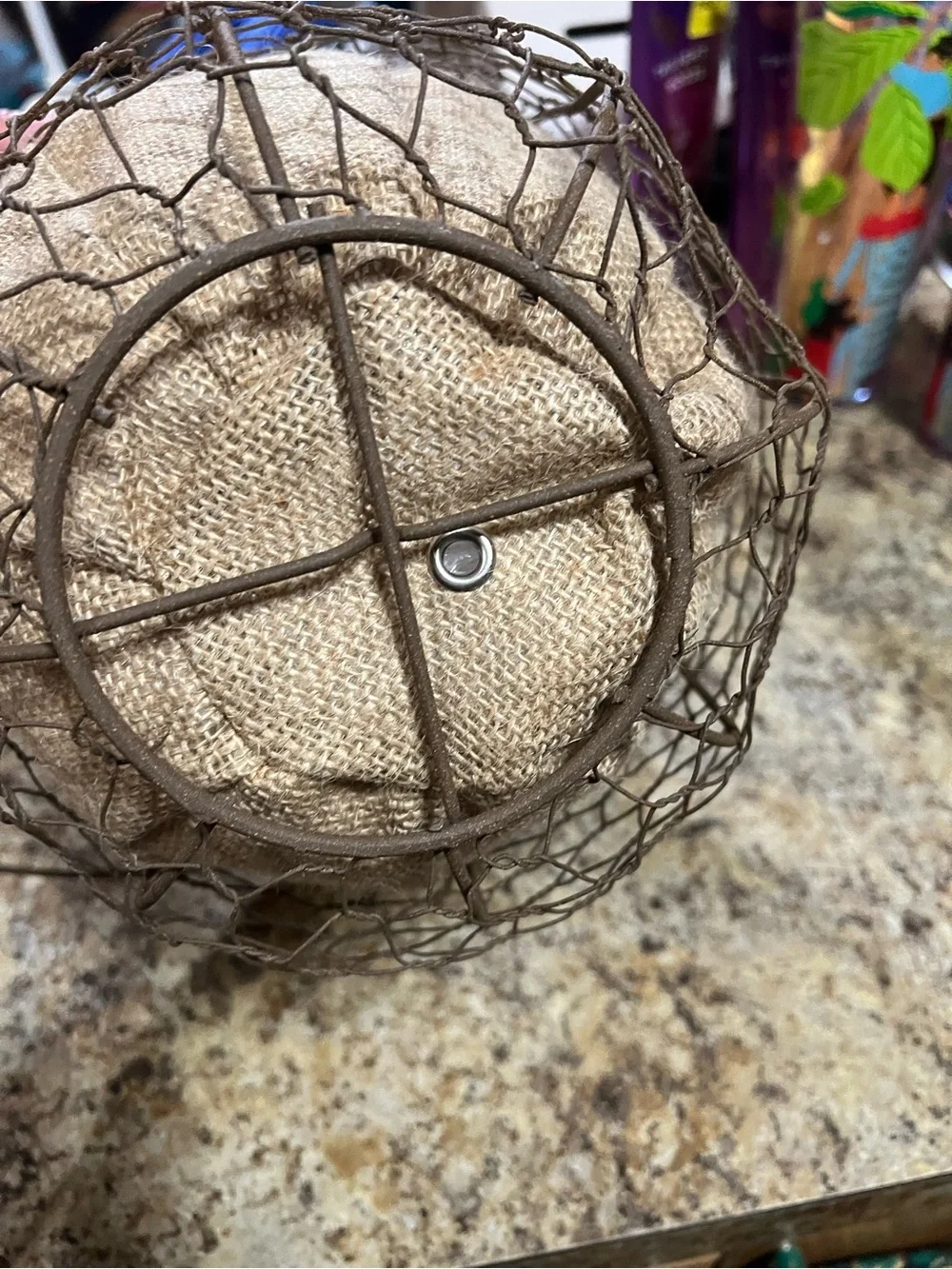 Panacea Fresh Eggs Rustic Wire Basket Planter - Brown